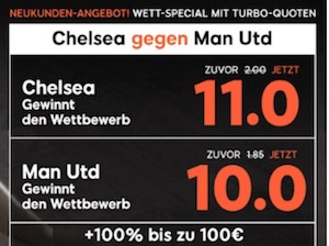 Chelsea Manchester United Quotenboost bei 888sport