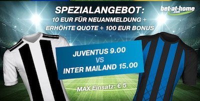 Bet-at-home Quotenboost zu Juventus gegen Inter