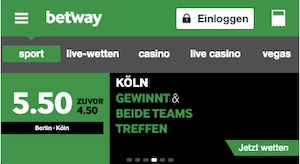 1. FC Köln gegen Union Berlin Quotenboost bei Betway