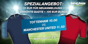 Tottenham vs. ManUtd Quotenboost bei Bet-at-Home