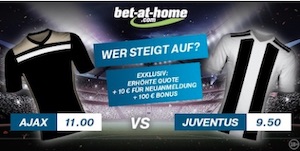 Ajax Amsterdam gegen Juventus Turin Quotenboost bei Bet-at-Home