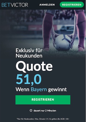 Bayern München vs. Eintracht Frankfurt Quotenboost bei Betvictor