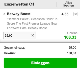 Boost Hammer Haller Betway