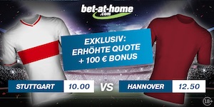 Bet-at-Home Quotenboost zu Stuttgart vs. Hannover