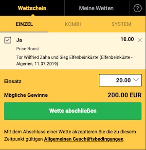 Bwin Quotenboost zum Afrika Cup 2019