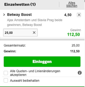 Betway Champions League Boost