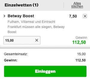 Betway Wettschein