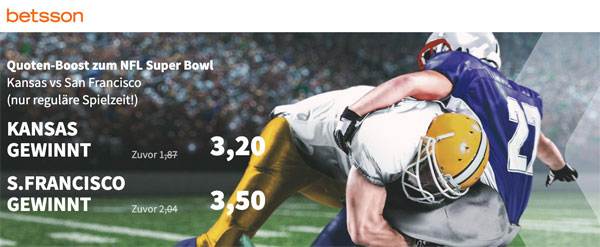 Super Bowl LIV San Francisco 49ers - Kansas City Chiefs verbesserte Quoten Betsson