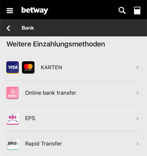 Betway Quotenboost EInzahlung