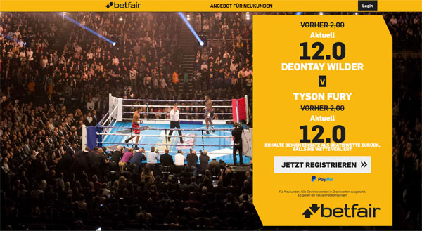 Wilder - Fury Wetten verbesserte Quoten ohne Risiko Betfair
