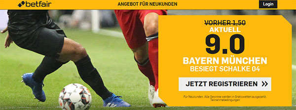 Schalke 04 - Bayern München Wetten verbesserte Topquote Betfair