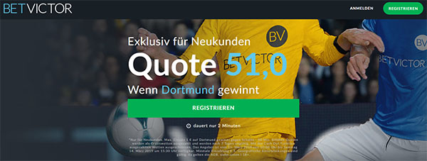 BetVictor erhöhte Quote Revierderby Dortmund Schalke Geisterderby