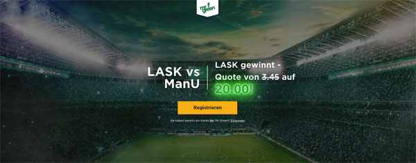 LASK - Manchester United Wetten verbesserte Quoten Mr Green