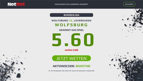 NetBet Quotenboost Code Bedingungen