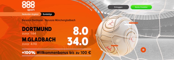 Dortmund - Gladbach Wetten Borussenderby erhöhte Quoten 888sport