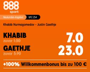 888sport verbesserte Quoten Khabib - Gaethje UFC 254