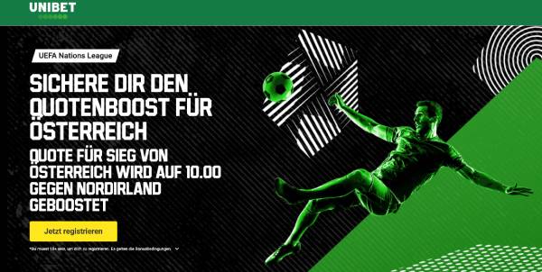 Unibet verbesserte Quote Österreich besiegt Nordirland Nations League Wetten