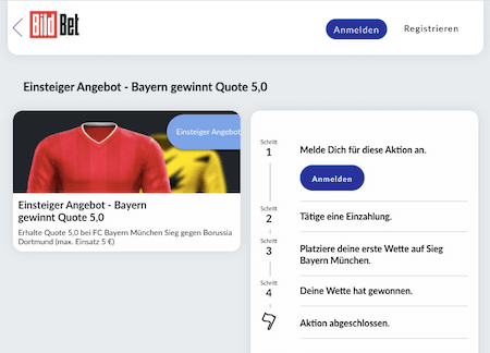 Top-Quote für die Bayern gegen Dortmund mit BildBet Quotenboost für Neukunden