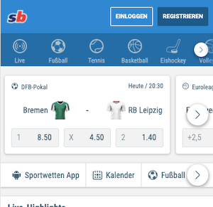 Einloggen für den Sportingbet Quotenboost