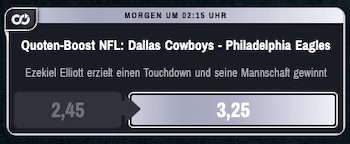 NFL Top-Quote für Dallas Cowboys - Philadelphia Eagles mit Winamax Quotenboost