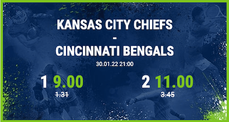 Verbesserte Wettquote für Kansas City Chiefs gegen Cincinnati Bengals mit bet-at-home Quotenboost