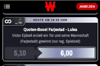 Verbesserte Wettquote für SHL Finale 6 Färjestad - Lulea mit Winamax Quotenboost