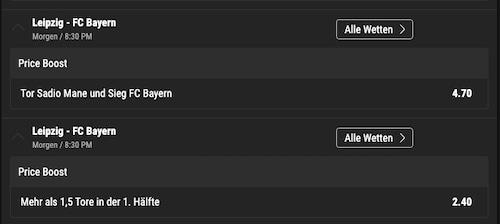 Top-Quoten für RB Leipzig - Bayern München im Supercup 2022 mit Bwin Price Boosts