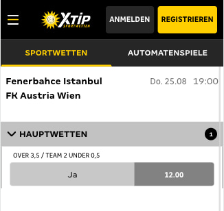 Top-Quote für Fenerbahce - Austria Wien mit Merkur Sports Quotenboost