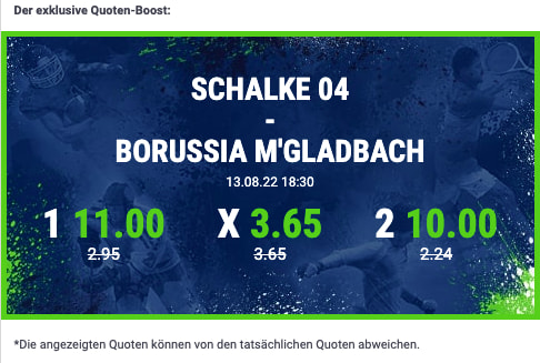 Top-Quoten für Schalke 04 - Borussia Mönchengladbach mit bet-at-home Quotenboosts