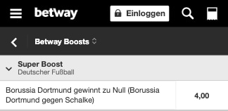 Super-Quote für BVB - Schalke mit Betway Quotenboost 