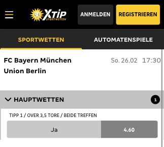 Verbesserte Wettquote für Bayern München - Union Berlin mit Merkur Sports Quotenboost