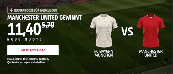 Quotenboost Man United besiegt Bayern