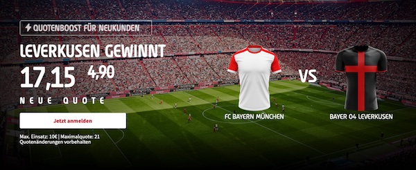 Tipico boostet die Quote auf Leverkusen
