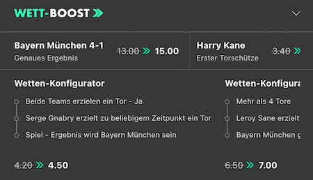 Boosts zu Gladbach gegen Bayern bei bet365