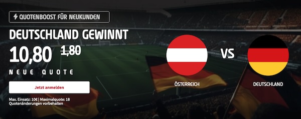 Tipico Oddsboost zu Österreich vs Deutschland