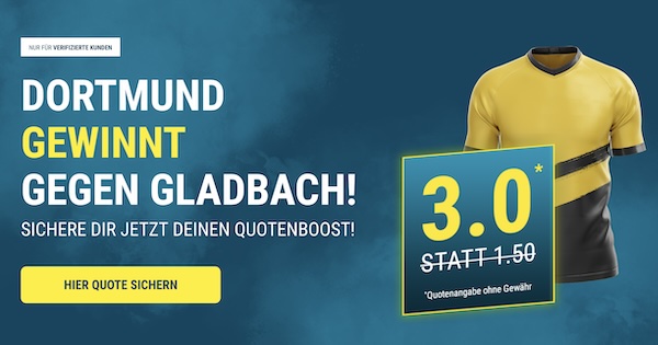 Oddsboost auf Dortmund gewinnt gegen Gladbach
