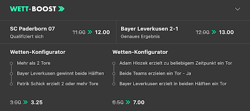 DFB Pokal Achtelfinale Boost zu Leverkusen vs Paderborn