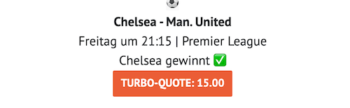 ODDSET Boost zu Chelsea gegen Manchester United am 16.5.2025