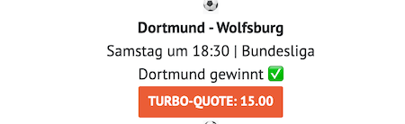 Dortmund gegen Wolfsburg Boost bei ODDSET am 3.5.2025