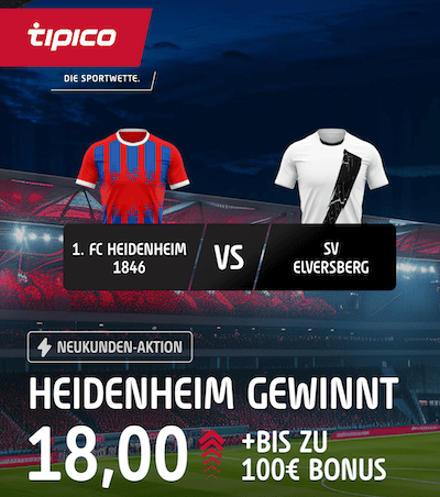 Heidenheim Boost bei Tipico gegen Elversberg