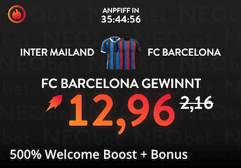 Boost zu Inter gegen Barcelona bei Neobet für das Rückspiel