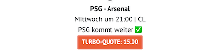 Quotenboost zu PSG gegen Arsenal bei ODDSET