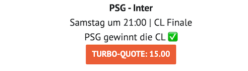 CL Final-Boost zu PSG gegen Inter bei ODDSET