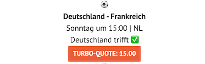 Boost zu Deutschland gegen Frankreich bei ODDSET am 8.6.2025