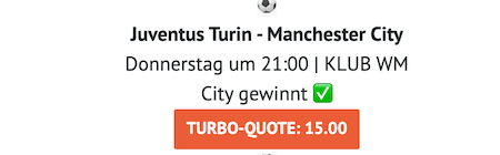 Quotenboost zu Juventus gegen Manchester City bei ODDSET