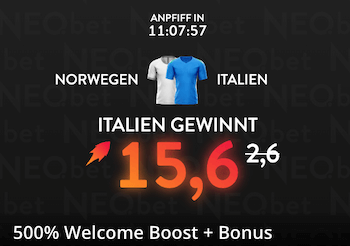 Italien Boost bei Neobet gegen Norwegen in der WM-Quali
