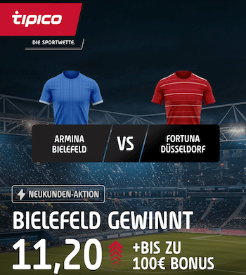 Boost auf Arminia Bielefeld gegen Düsseldorf bei Tipico
