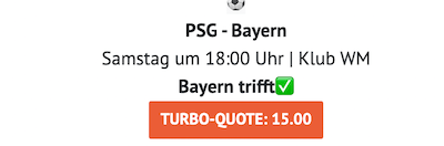 Boost auf Bayern trifft gegen PSG bei ODDSET