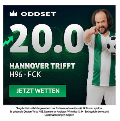 Boost auf Hannover trifft gegen Kaiserslautern bei ODDSET