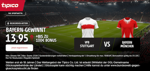 Bayern Boost im Supercup gegen Stuttgart bei Tipico